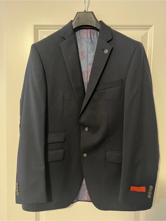 Ted Baker Other - Ted Baker Dark Navy Pinstripe Blazer with Patterned Lining